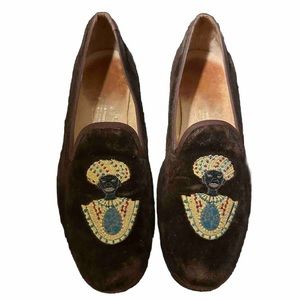 Stubbs & Wootton Slippers Velvet 8.5 Brown